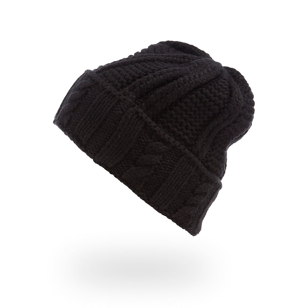 Pull en maille torsadée pour femme - Noir (2022)