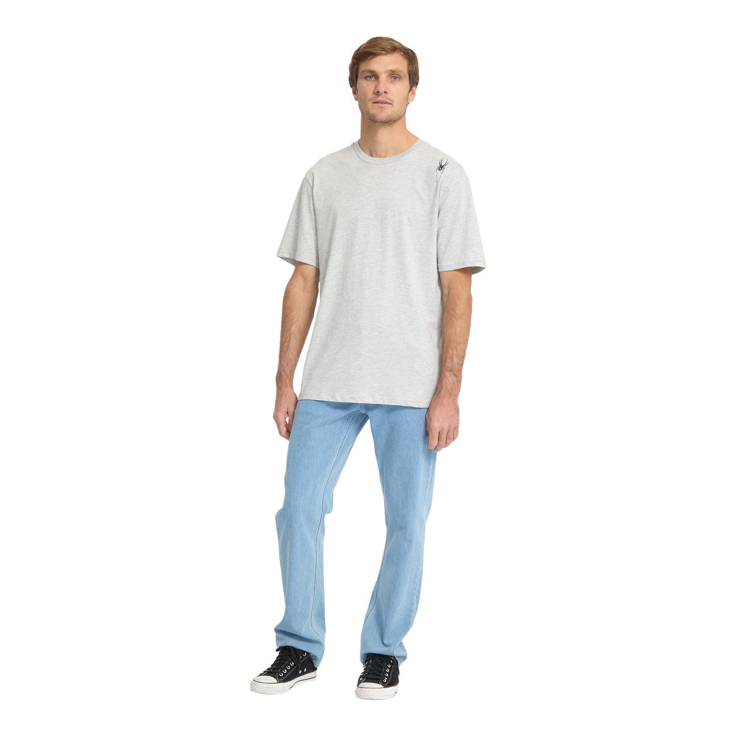 Herren-T-Shirt mit Bug-Logo, Kurzarm – Hellgrau