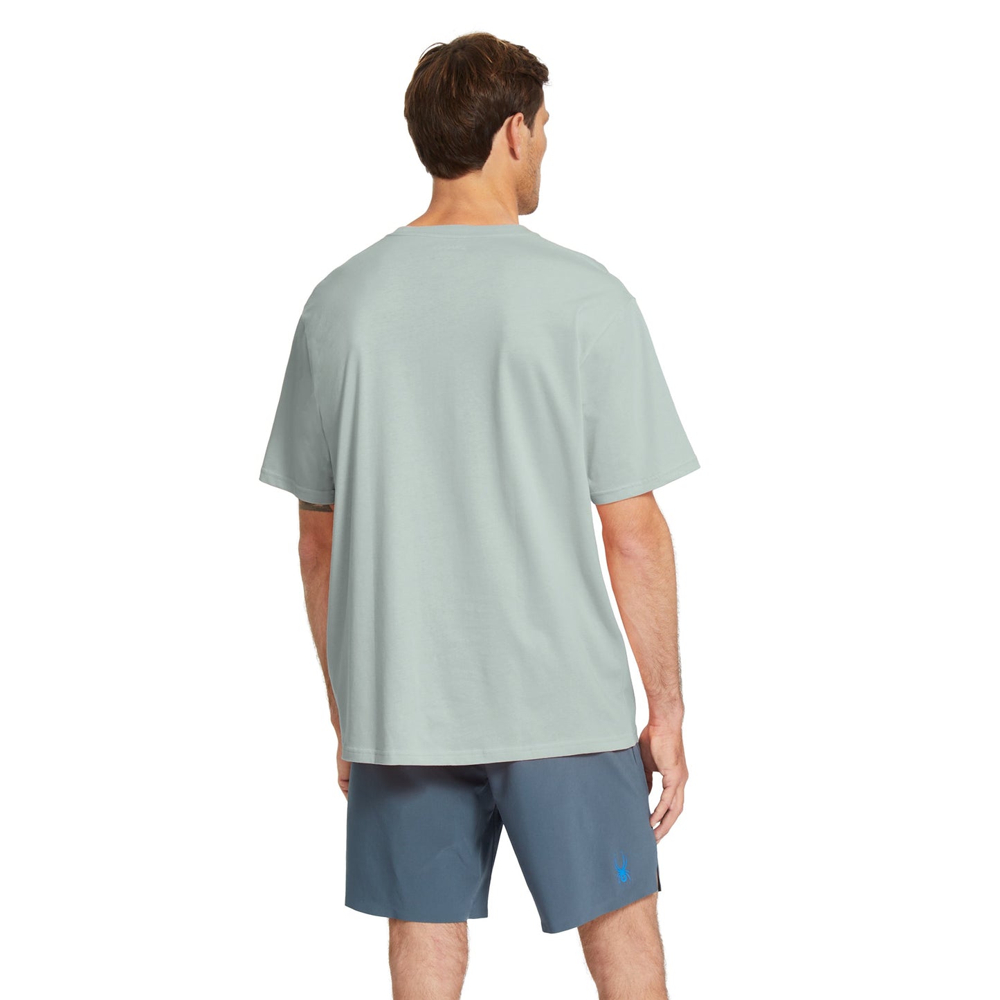 Herren Kurzarm-T-Shirt mit Schriftzug – Wolkenblau