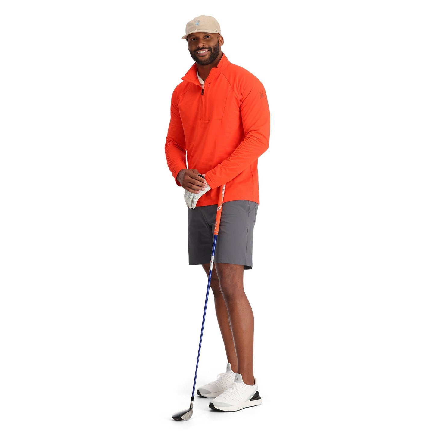 Mens Gridweb Tech Half Zip - Twisted Orange