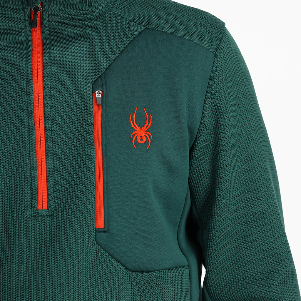Pull Bandit demi-zip pour homme - Vert cyprès