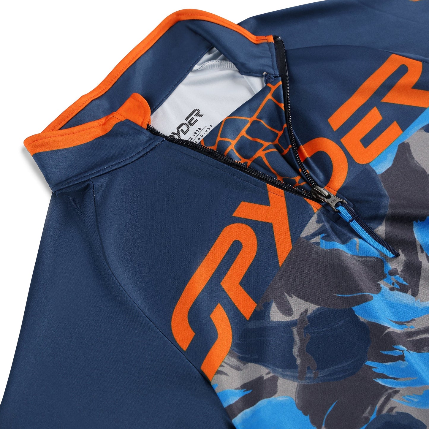 Jungen-Camouflage-Halbzip-Pullover – Marineblau