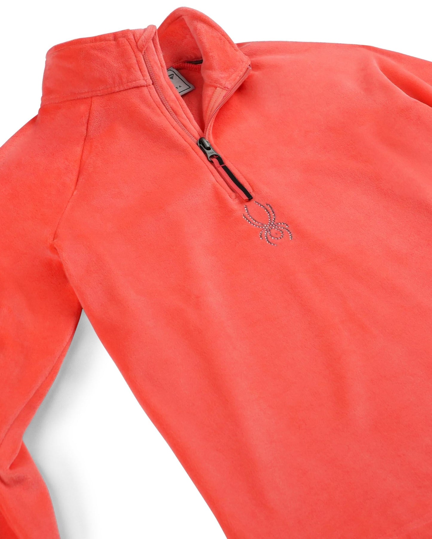 Shimmer Bug Half Zip für Mädchen – Korallenrot