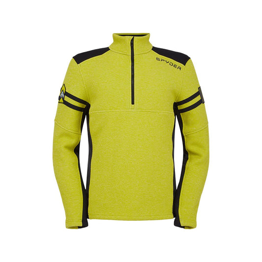 Herren-Sweatshirt mit halbem Reißverschluss – Zitronengelb