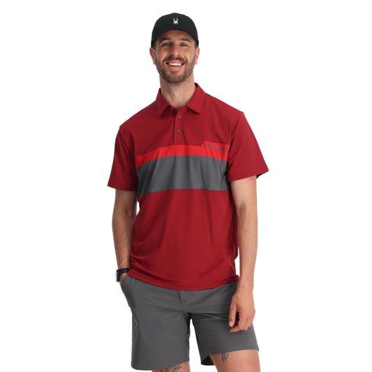 Links Kurzarm-Tech-Polo für Herren – Raw Denim