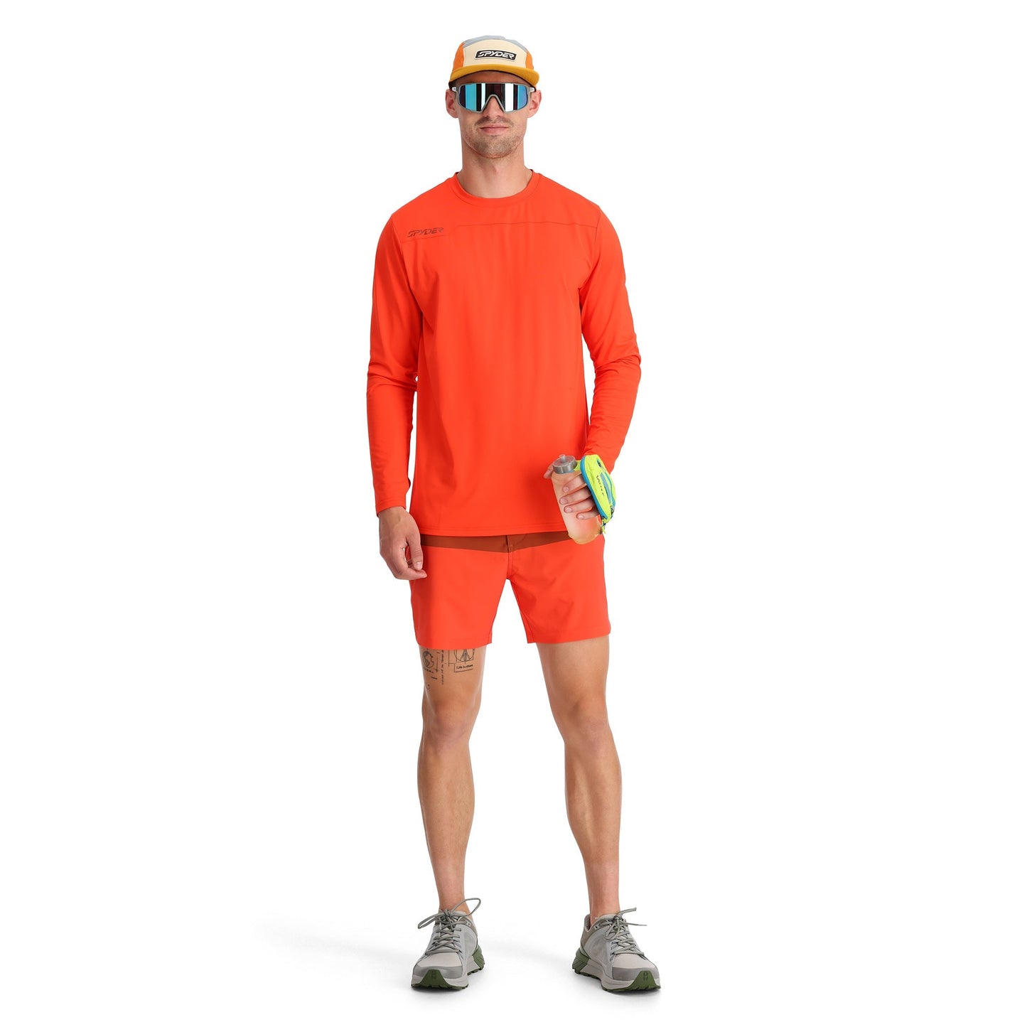T-shirt technique à manches longues Arc pour homme - Orange torsadé