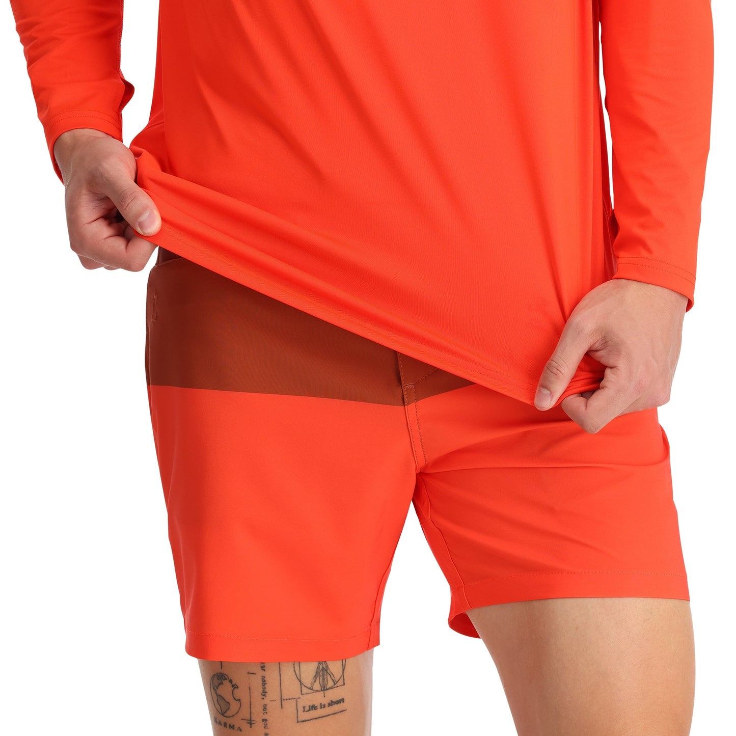 T-shirt technique à manches longues Arc pour homme - Orange torsadé
