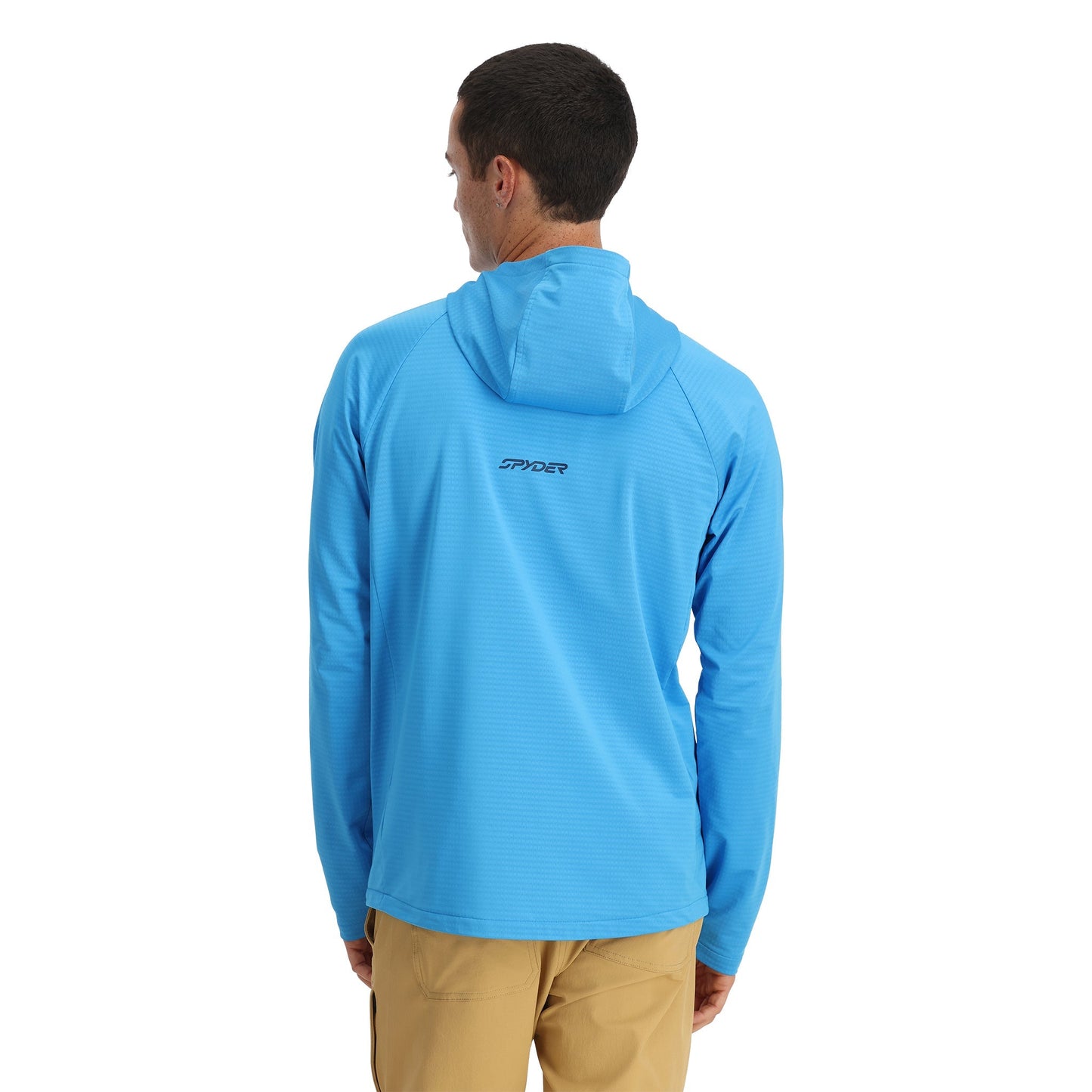 Sweat à capuche technique Gridweb pour homme - Bleu Aether