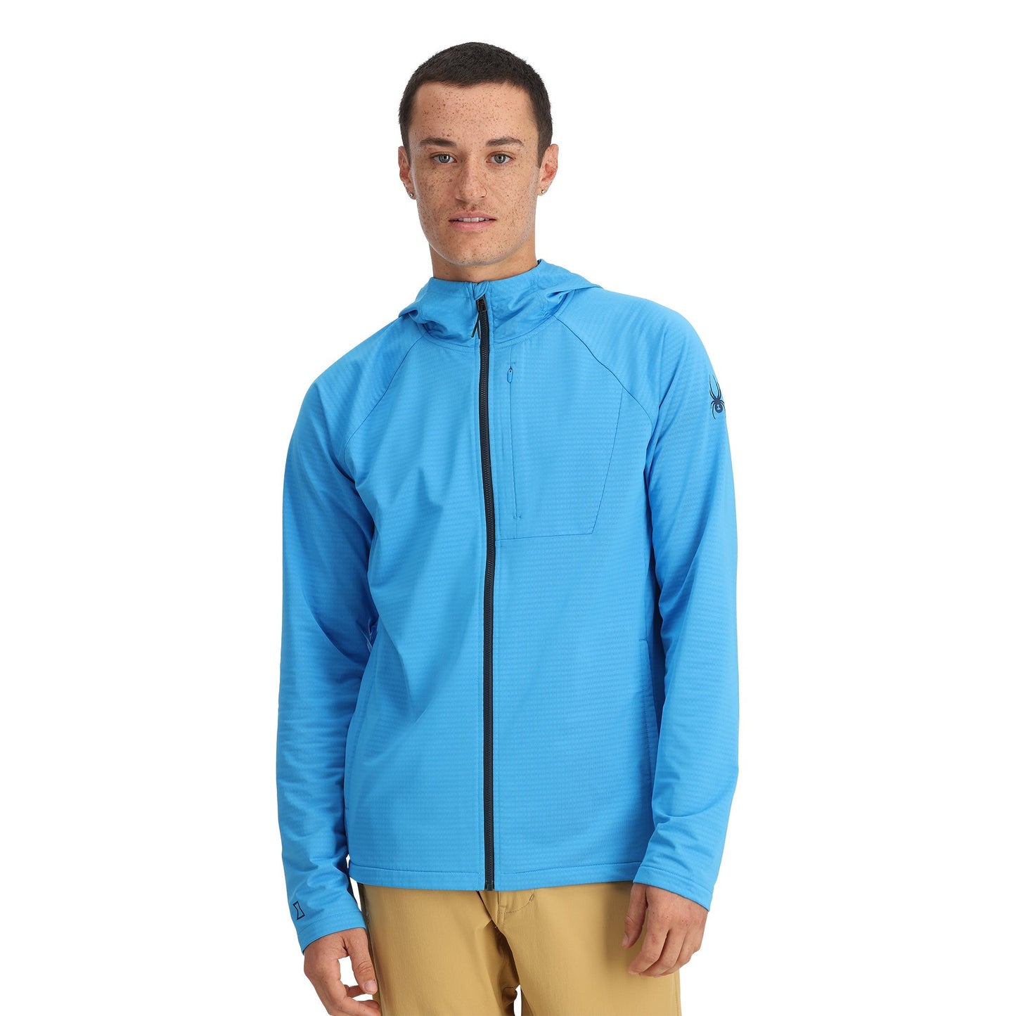 Sweat à capuche technique Gridweb pour homme - Bleu Aether