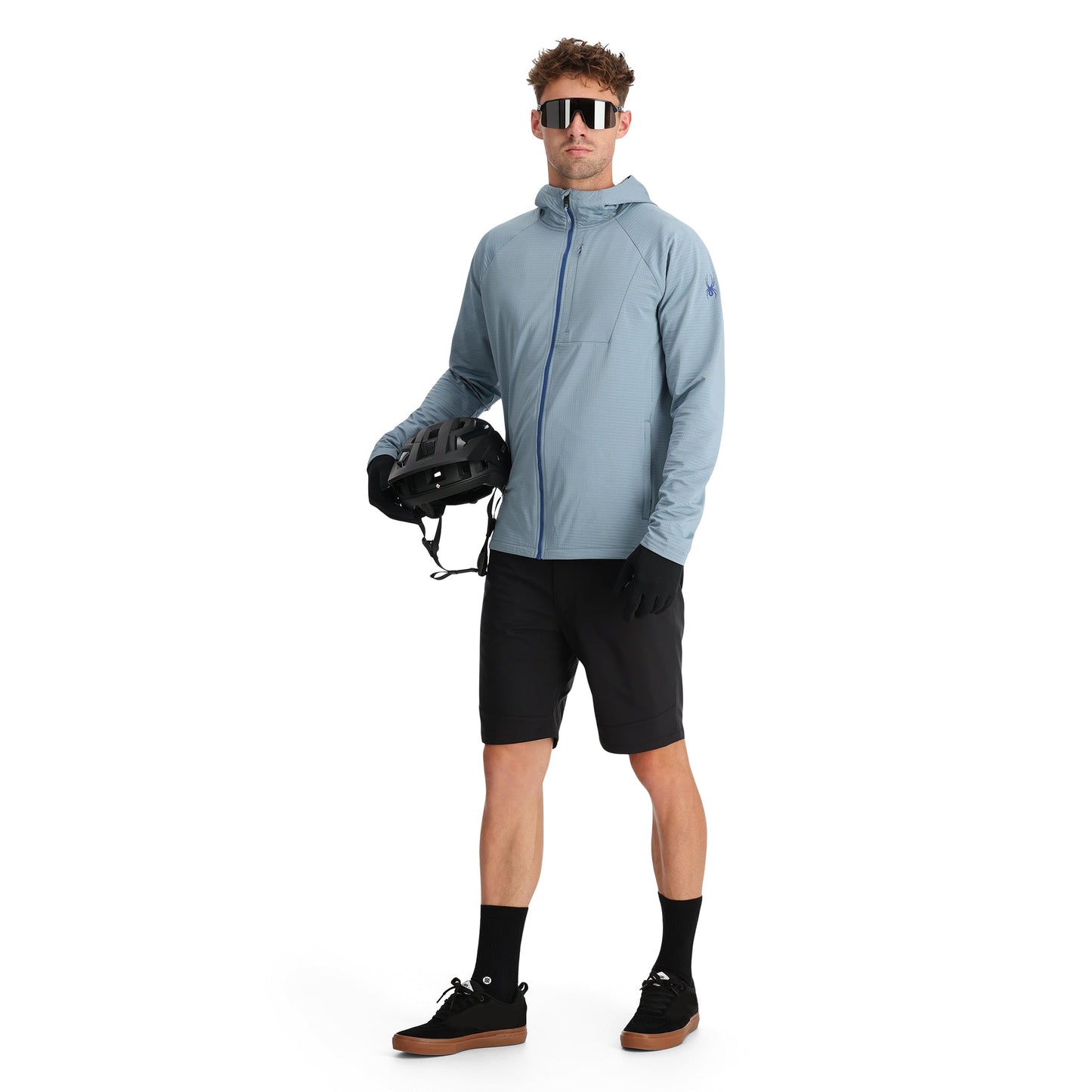 Gridweb Tech Hoodie für Herren – Blaunebel