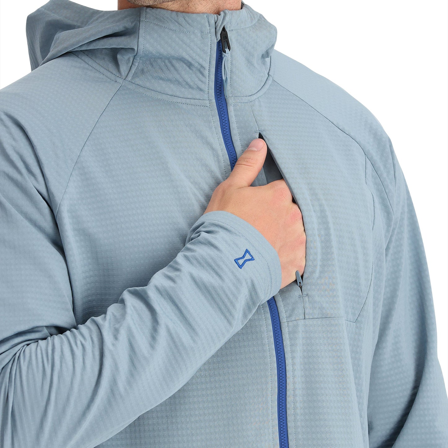 Gridweb Tech Hoodie für Herren – Blaunebel