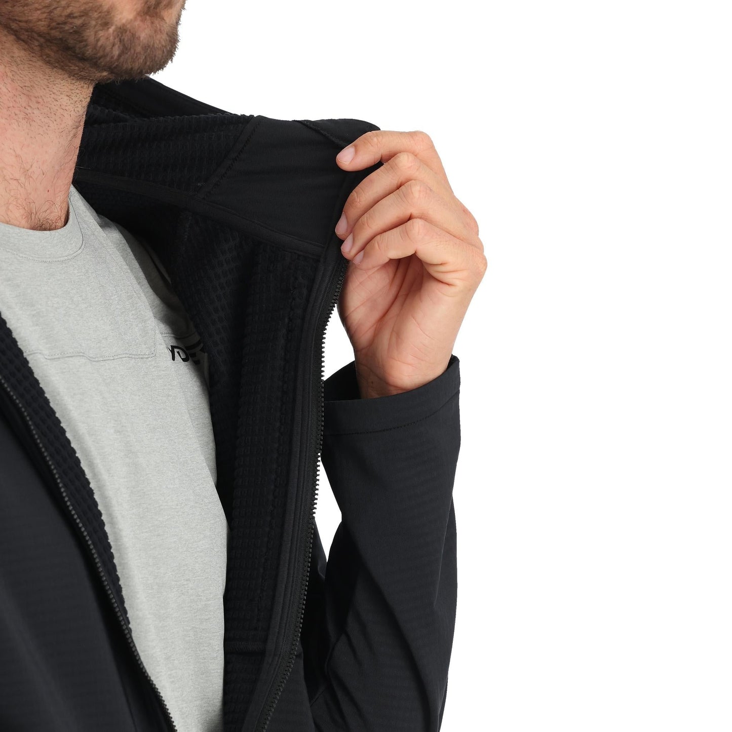 Herren-Gridweb-Hoodie – Schwarz