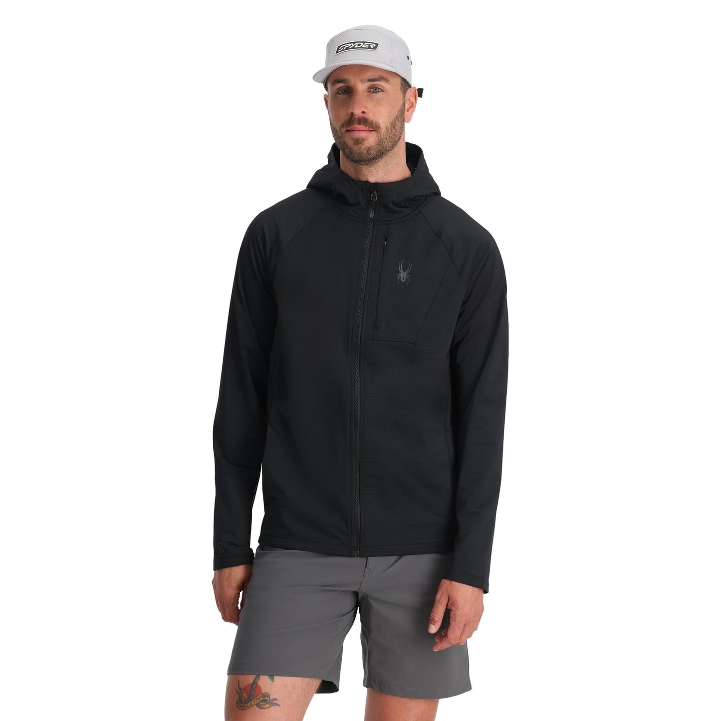 Herren-Gridweb-Hoodie – Schwarz
