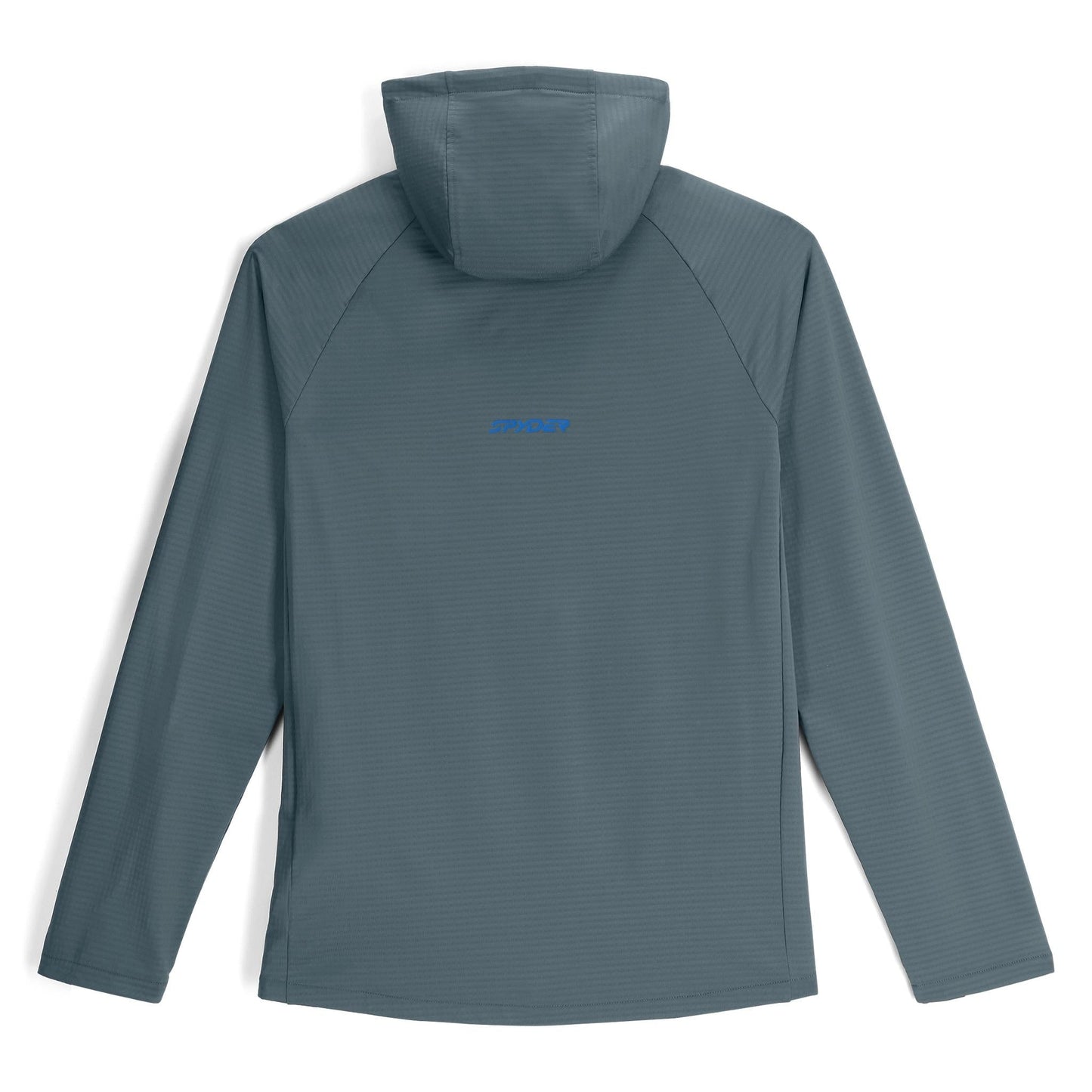 Herren-Hoodie mit Gridweb-Webmuster – Schieferblau
