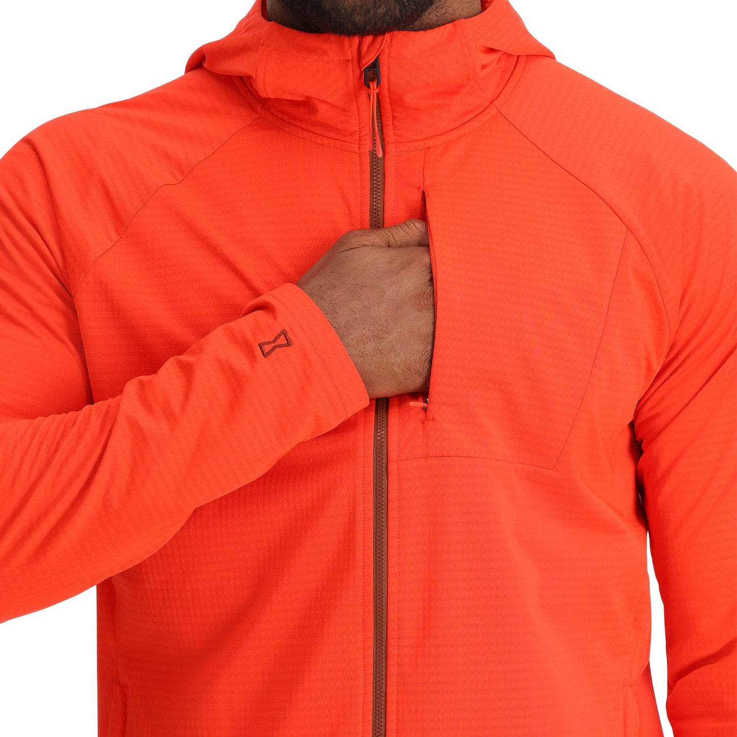 Gridweb Tech Hoodie für Herren – Twisted Orange