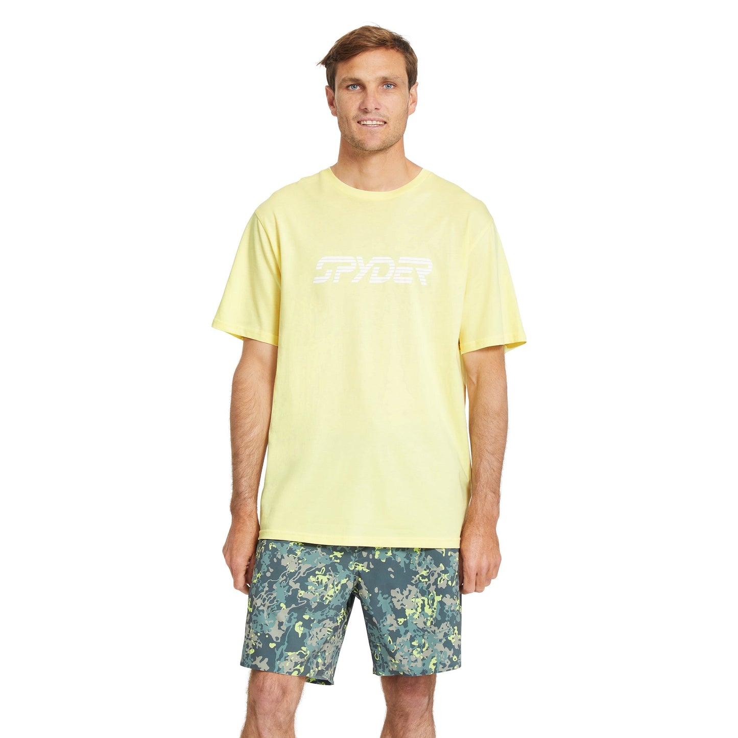 Herren-T-Shirt mit Logo-Print – Aura Gelb