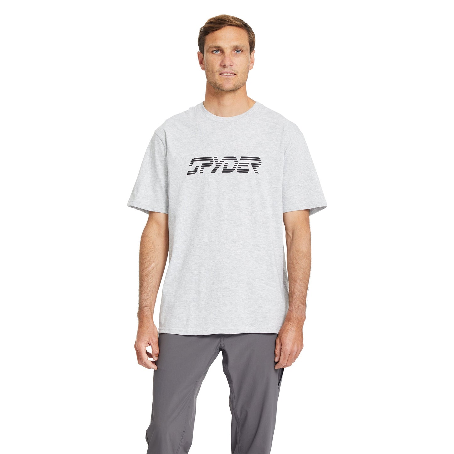 Herren-T-Shirt mit Logo-Print – Hellgrau