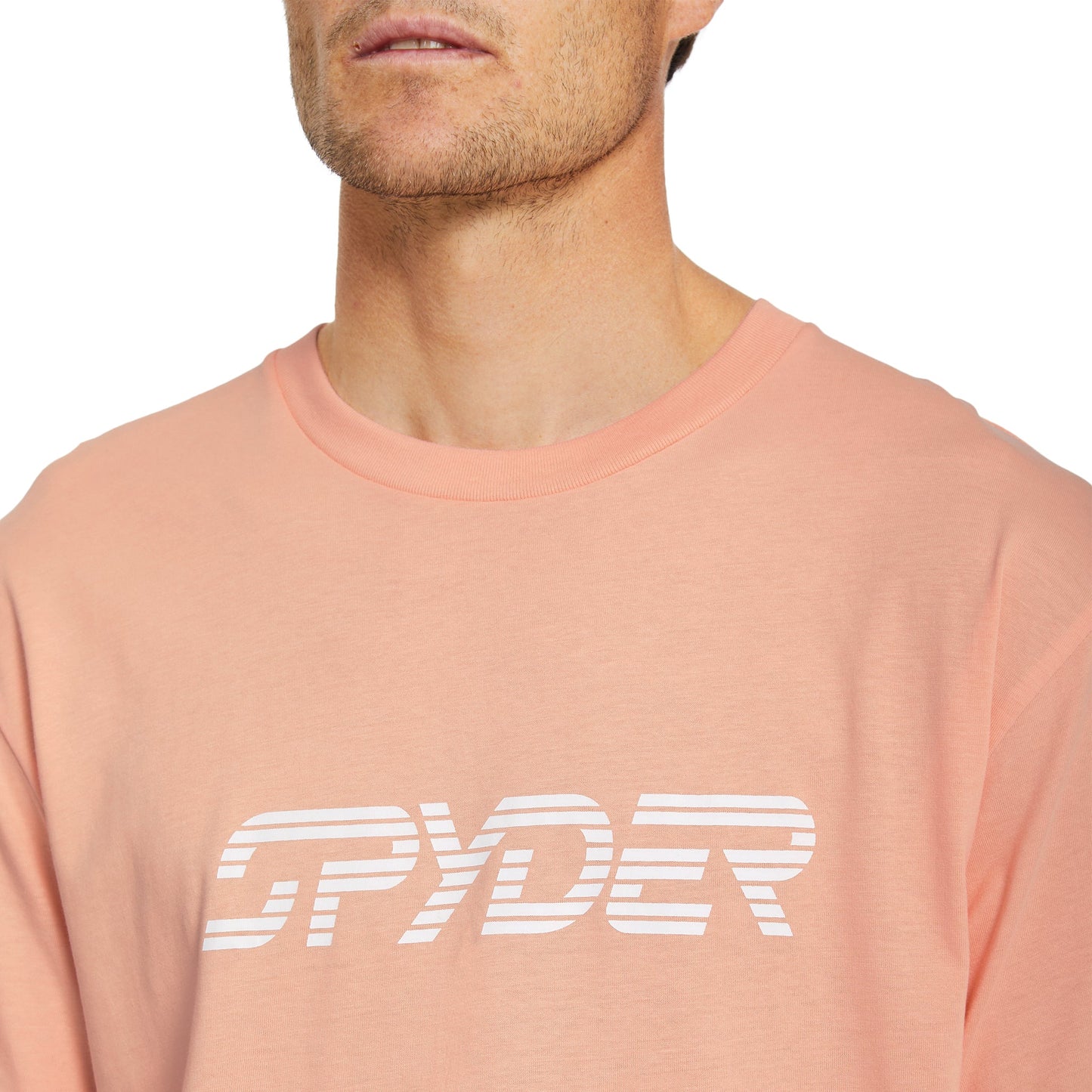 Herren-T-Shirt mit Logo-Print – Lachs