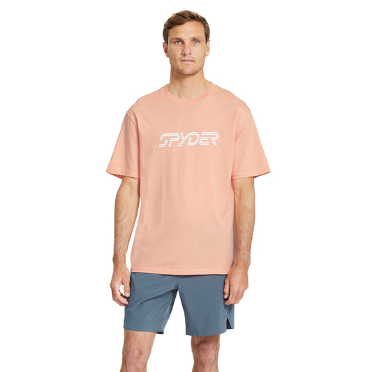 Herren-T-Shirt mit Logo-Print – Lachs