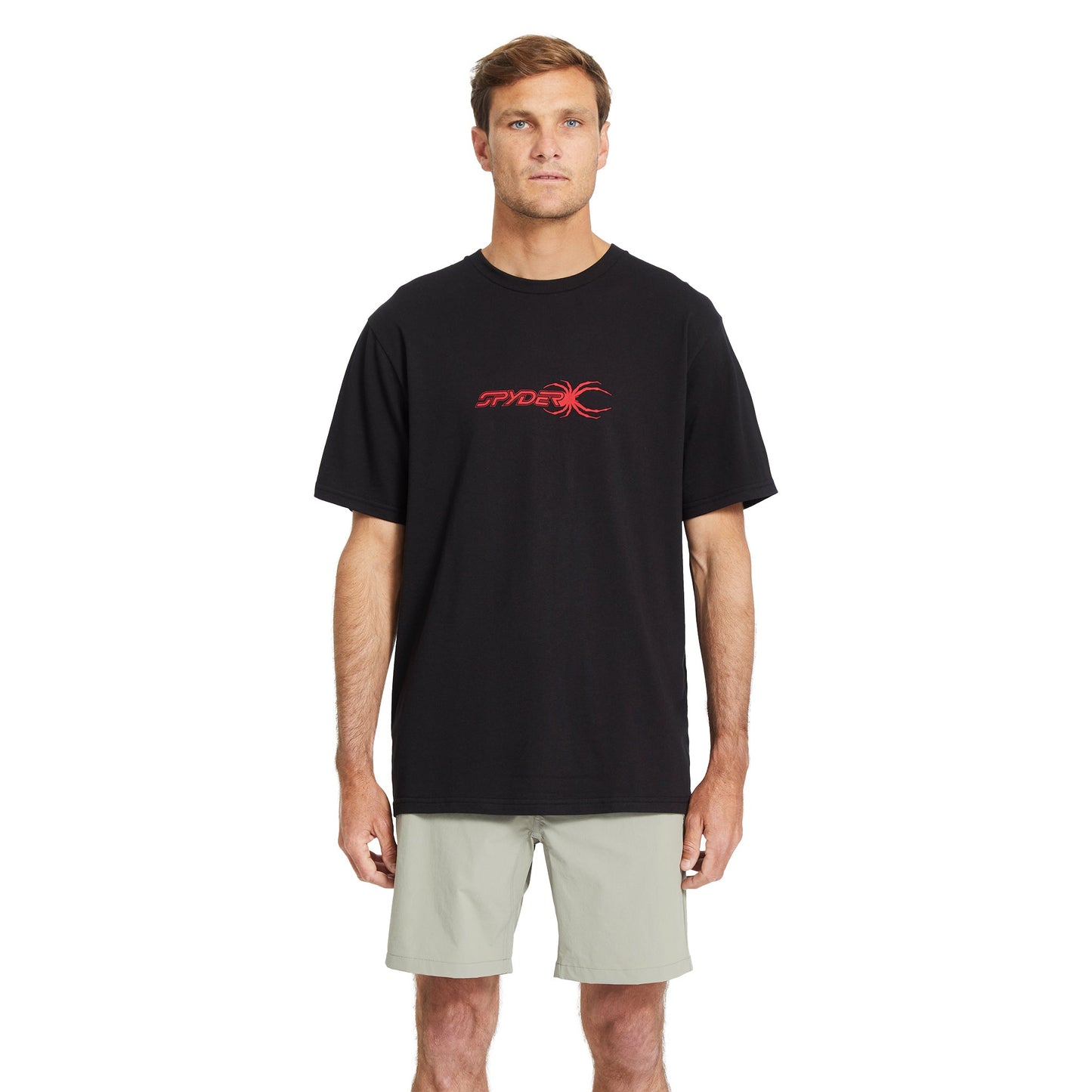 Herren-T-Shirt mit Insekten- und Schriftzug-Print – Schwarz