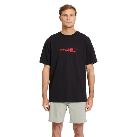 Herren-T-Shirt mit Insekten- und Schriftzug-Print – Schwarz