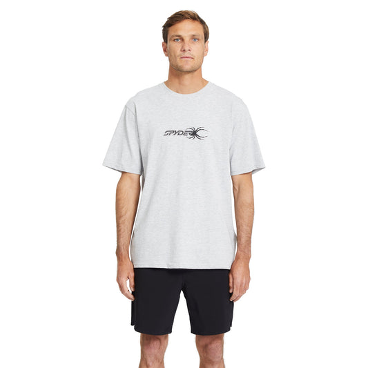 Herren-T-Shirt mit Insekten- und Schriftzug-Print – Hellgrau