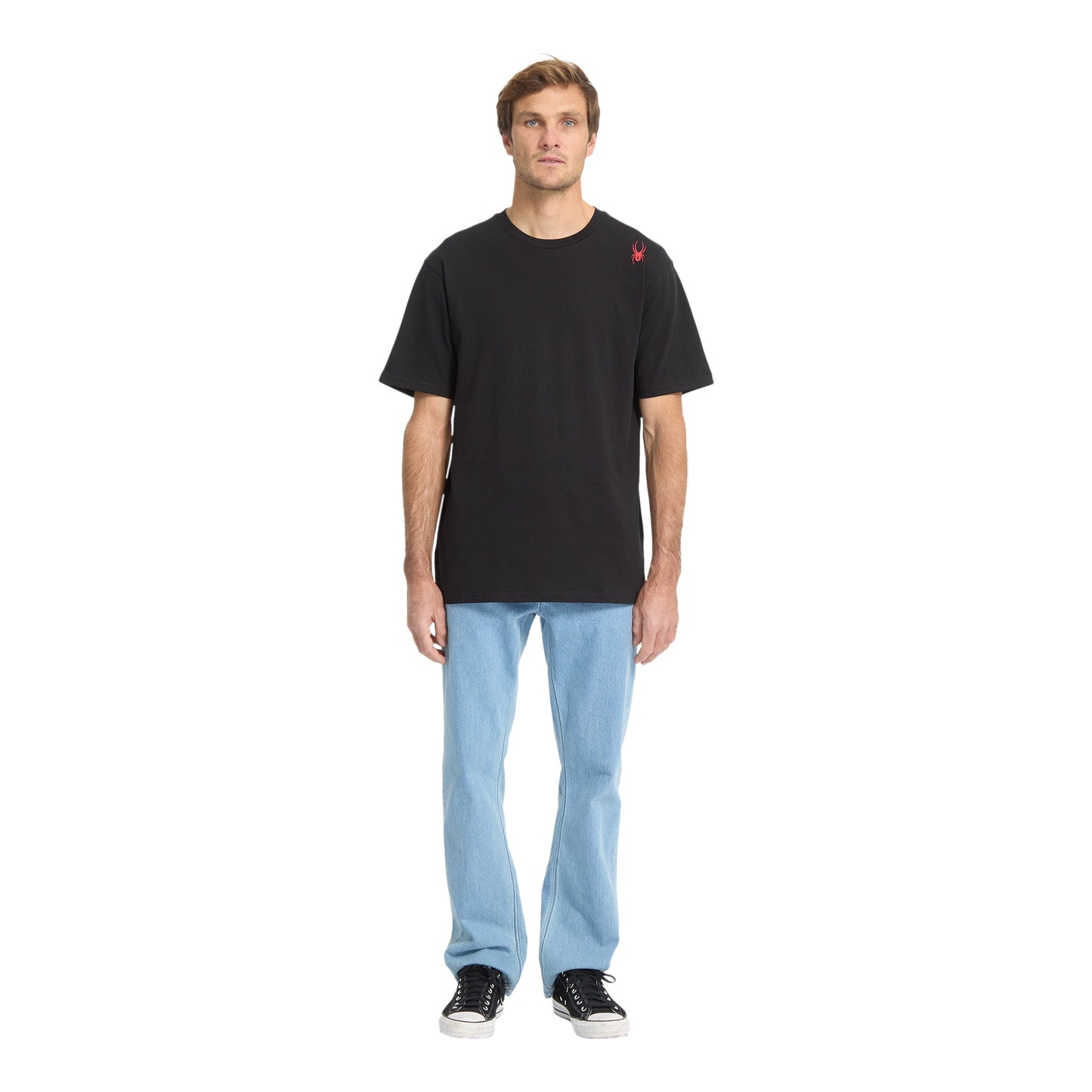Herren-T-Shirt mit Bug-Logo, Kurzarm – Schwarz