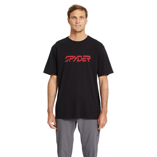 Herren Kurzarm-T-Shirt mit Schriftzug – Schwarz