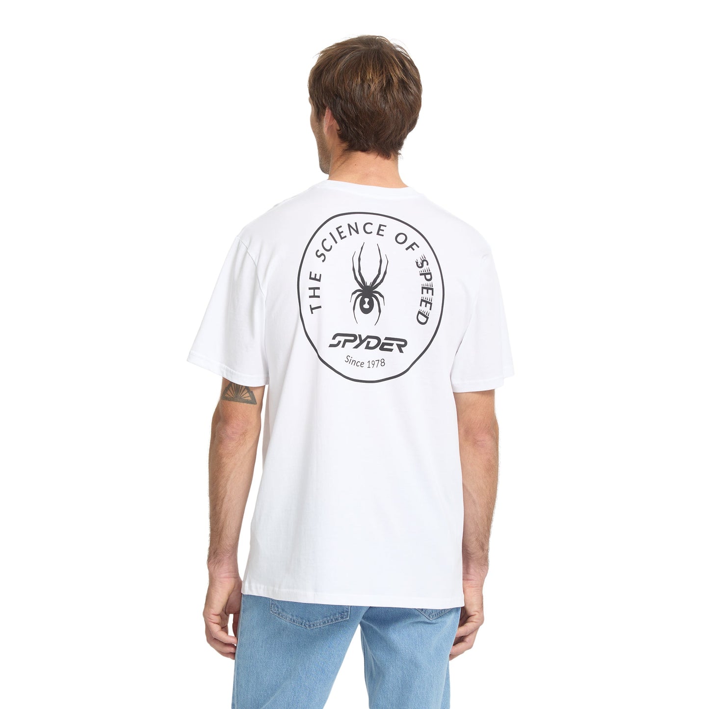 Herren-T-Shirt „Science of Speed“ mit kurzen Ärmeln – Weiß
