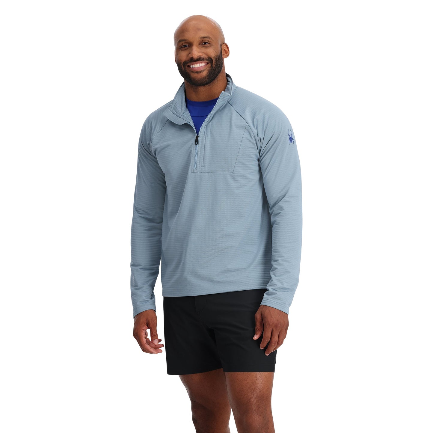 Herren Gridweb Tech Half Zip - Blue Fog