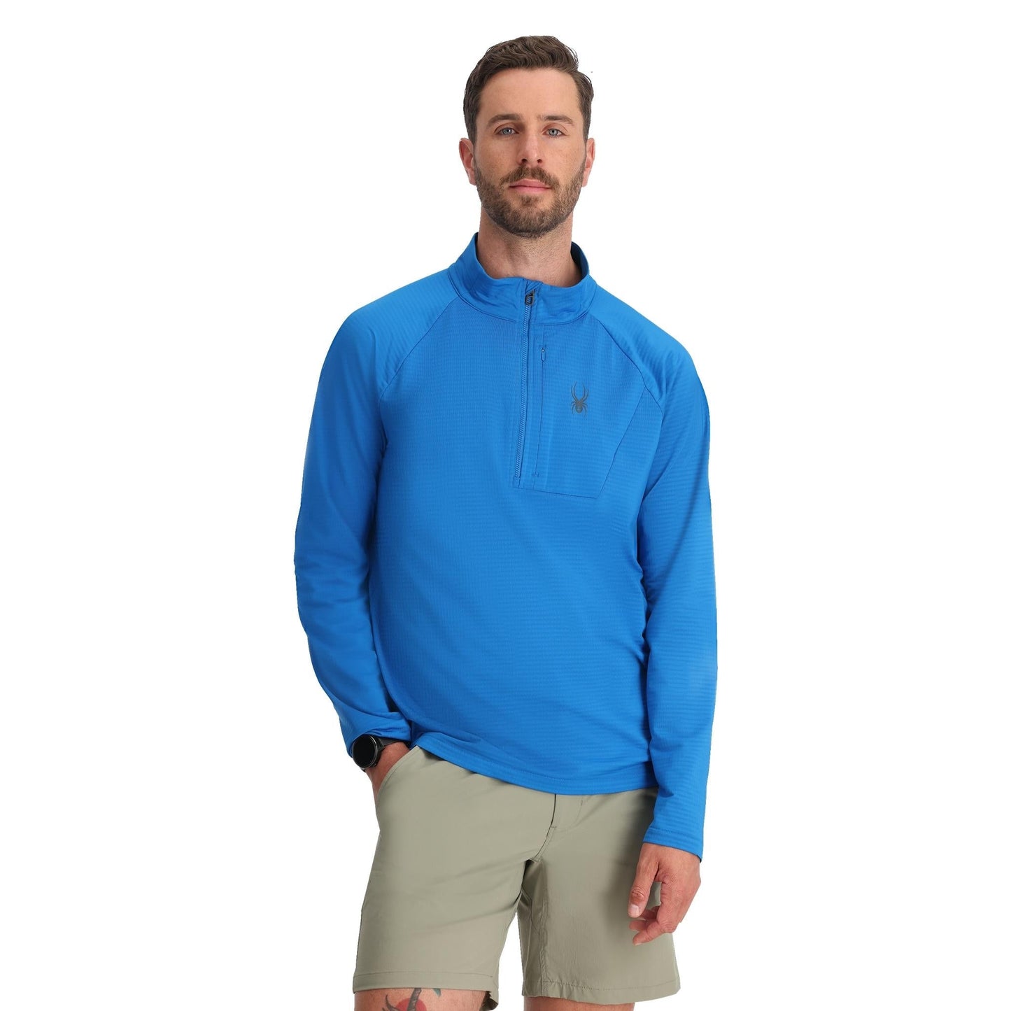 Polaire Gridweb pour homme, demi-zip - Cobalt