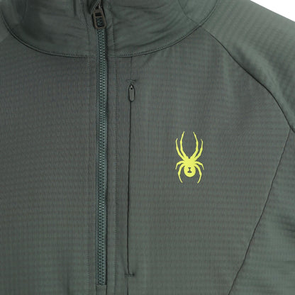 Mens Gridweb Fleece Half Zip - Dark Forest