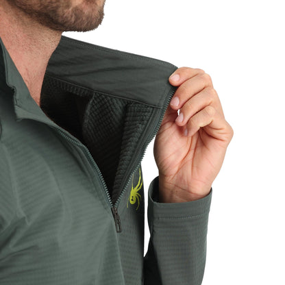 Mens Gridweb Fleece Half Zip - Dark Forest
