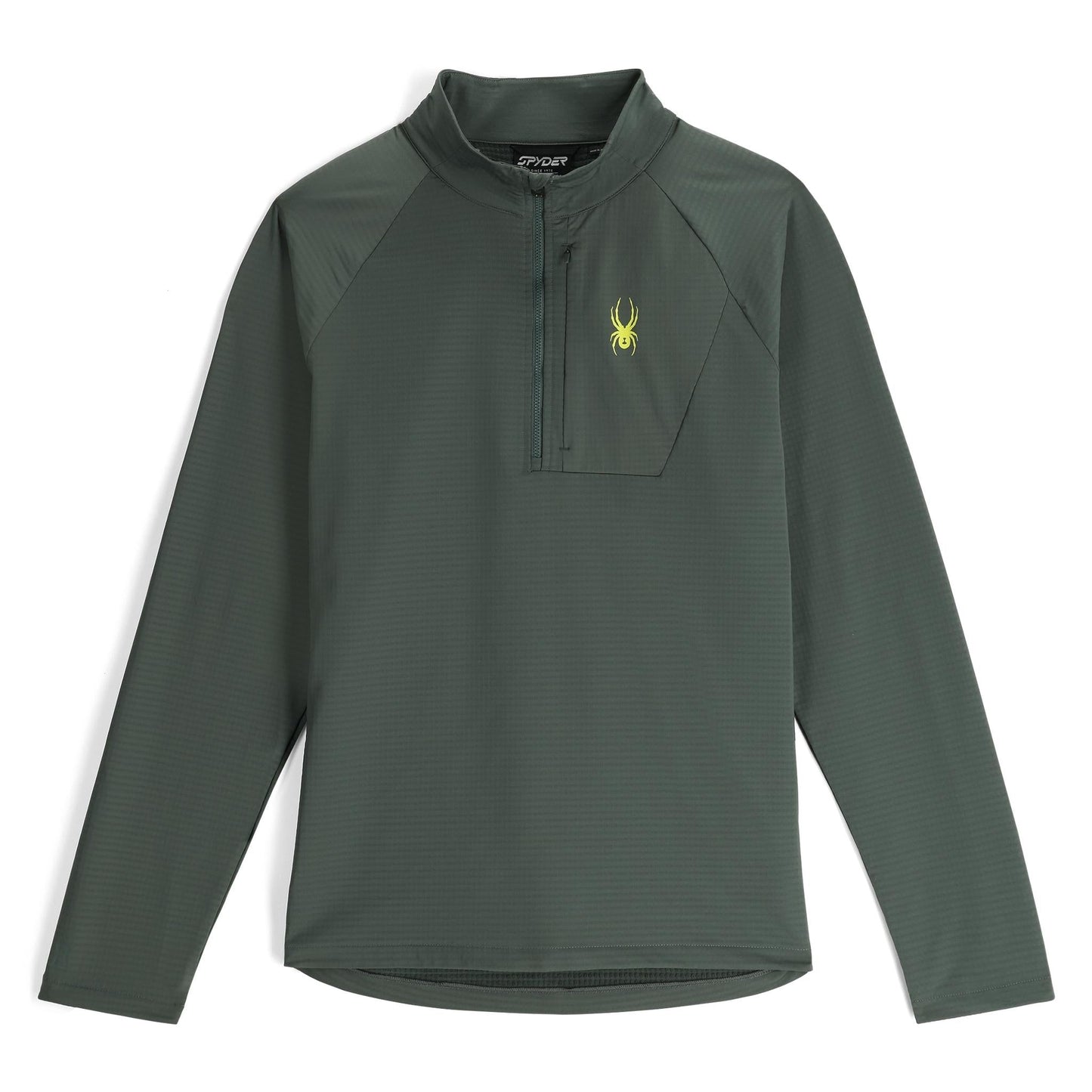 Mens Gridweb Fleece Half Zip - Dark Forest