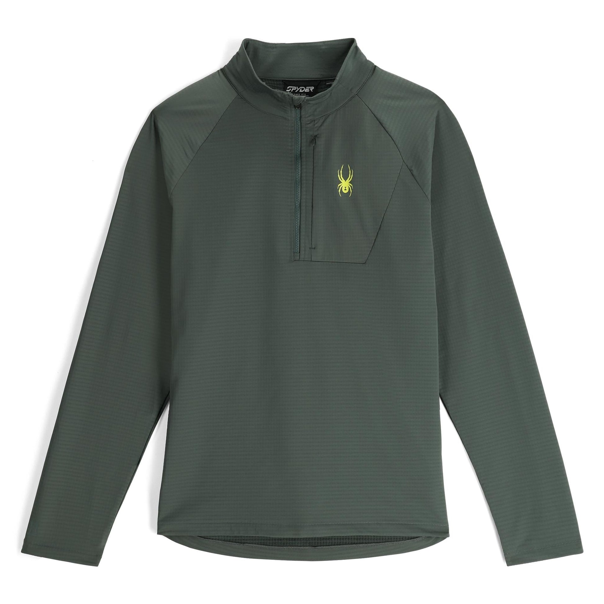 Mens Gridweb Fleece Half Zip - Dark Forest