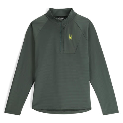 Mens Gridweb Fleece Half Zip - Dark Forest