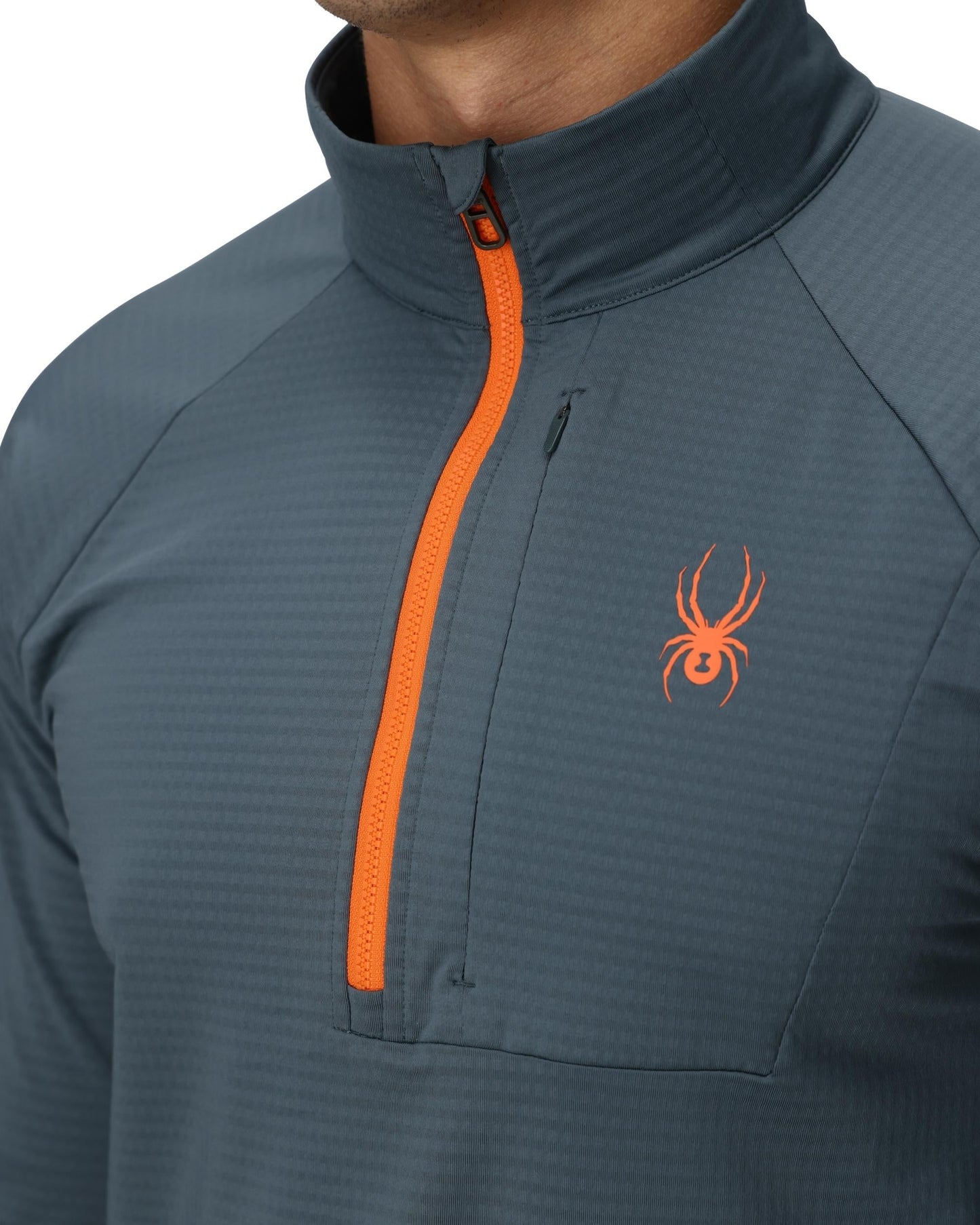 Sweat à capuche polaire Gridweb pour homme - Bleu ardoise