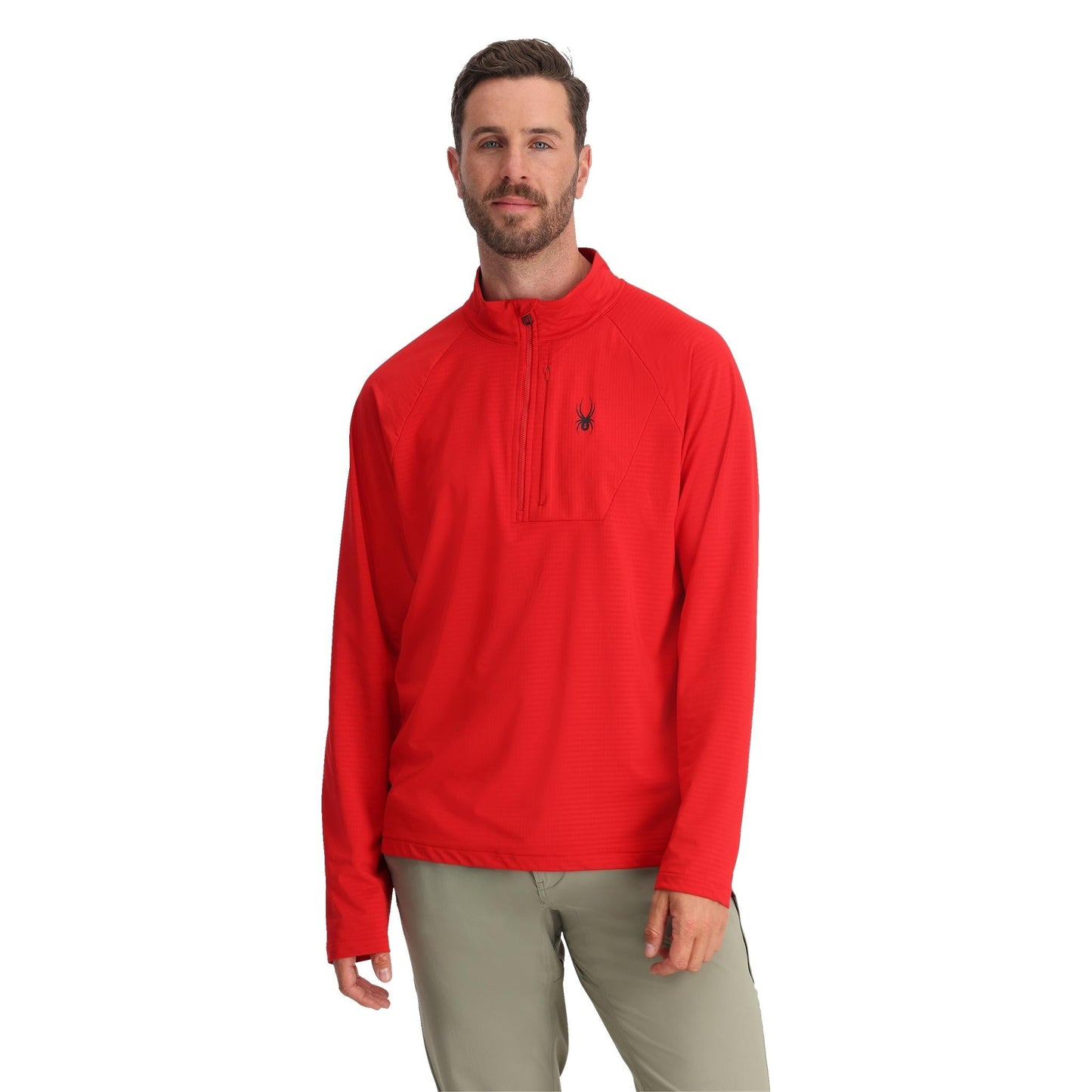 Demi-zip Gridweb pour homme - Rouge Spyder