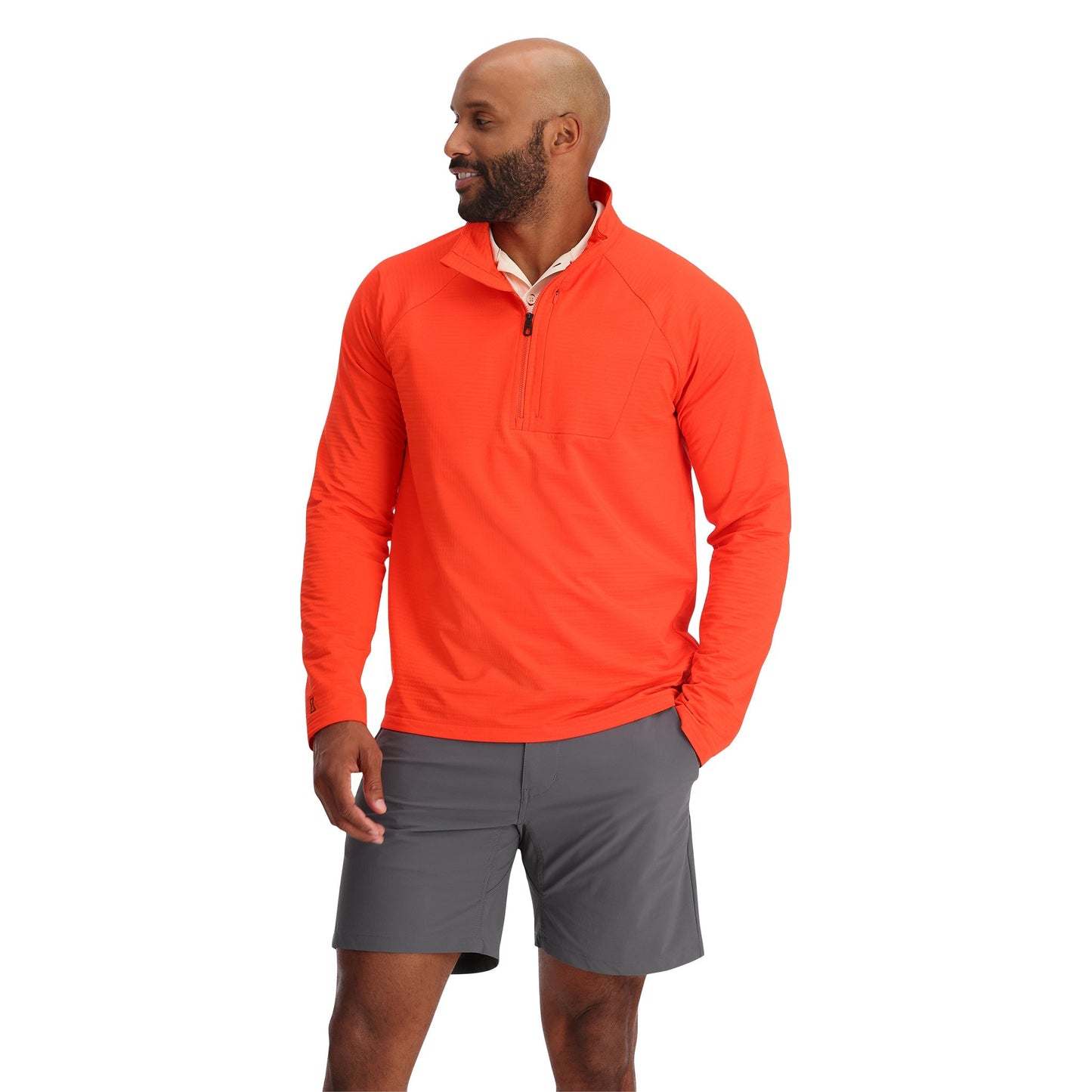 Mens Gridweb Tech Half Zip - Twisted Orange
