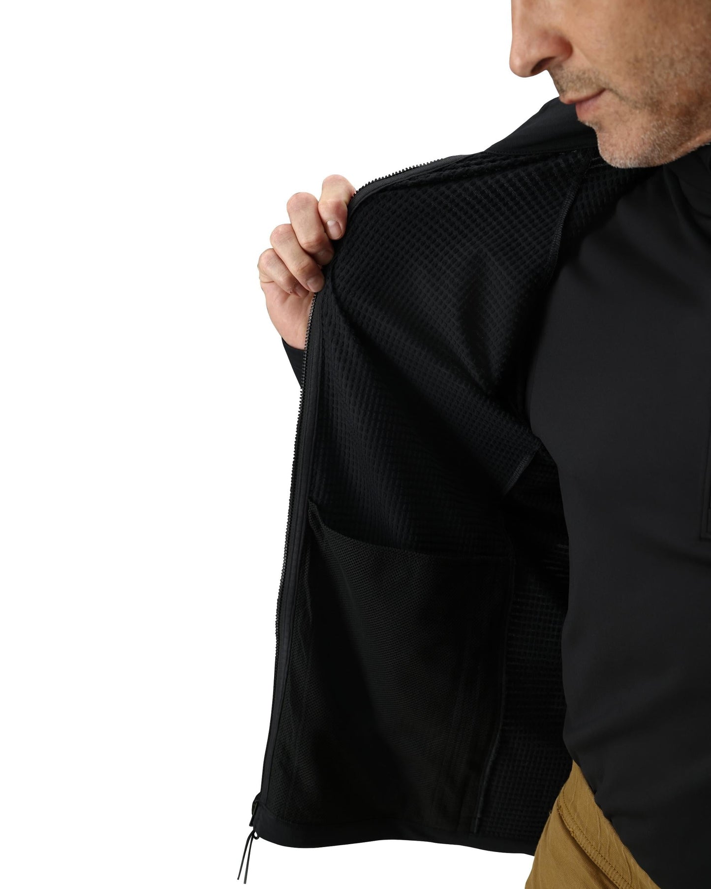 Herren Gridweb Full Zip - Schwarz