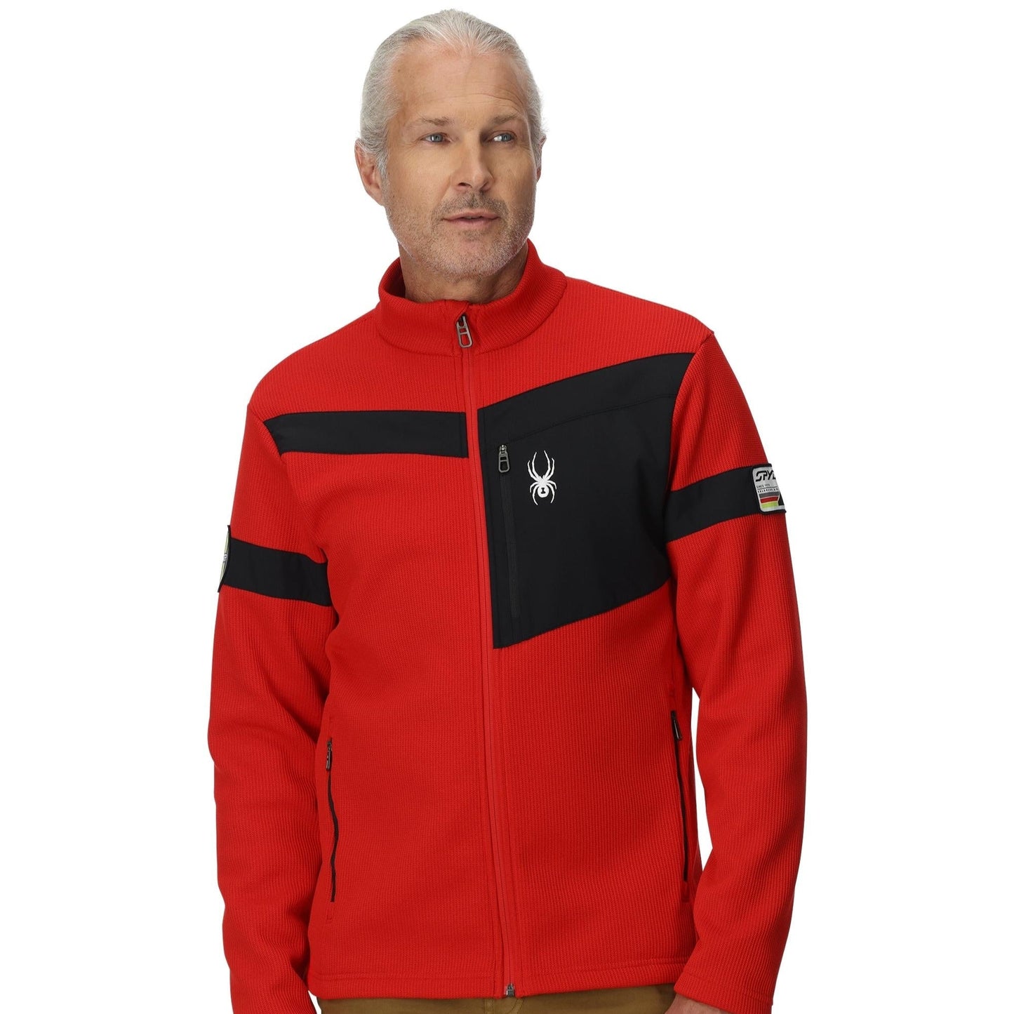 Veste zippée intégrale Wengen Bandit pour homme - Rouge Spyder