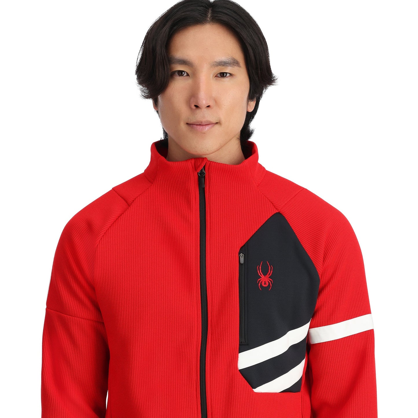 Veste zippée intégrale Wengen Bandit pour homme - Rouge Spyder