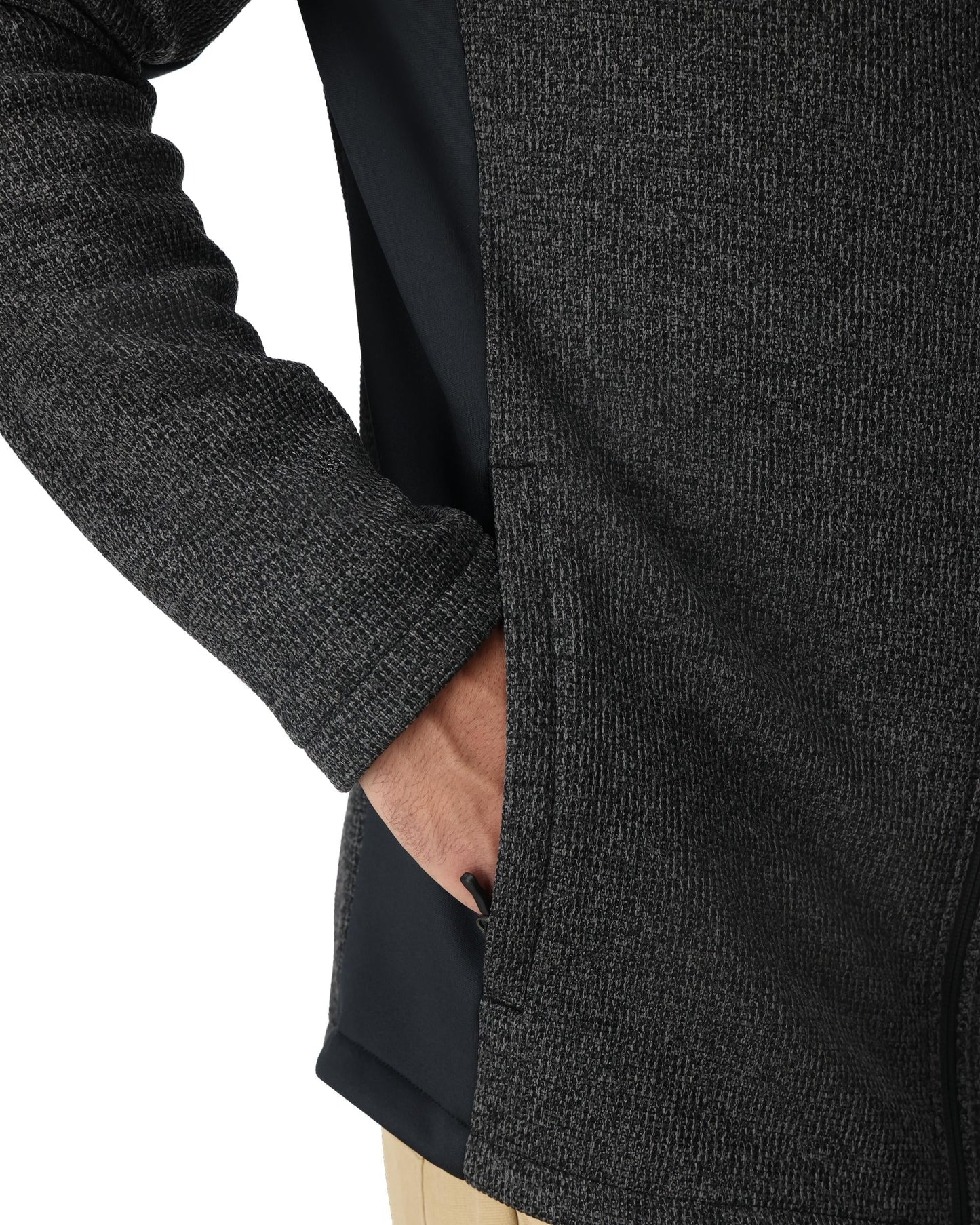 Veste Bandit homme à fermeture éclair intégrale - Calcaire Noir chiné