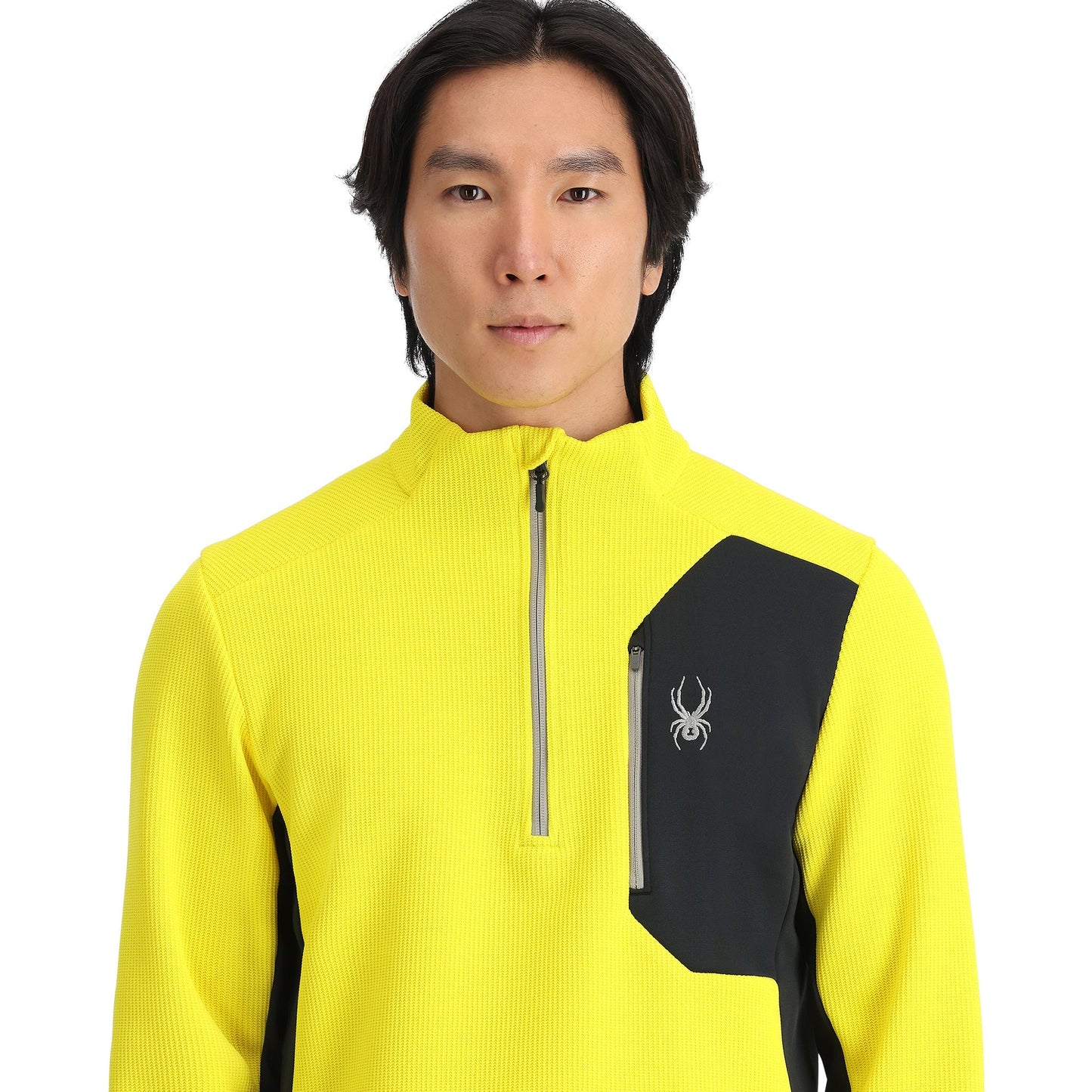 Pull Bandit demi-zip pour homme - Jaune acide