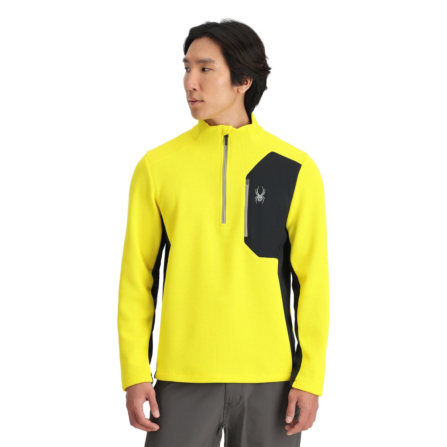 Pull Bandit demi-zip pour homme - Jaune acide
