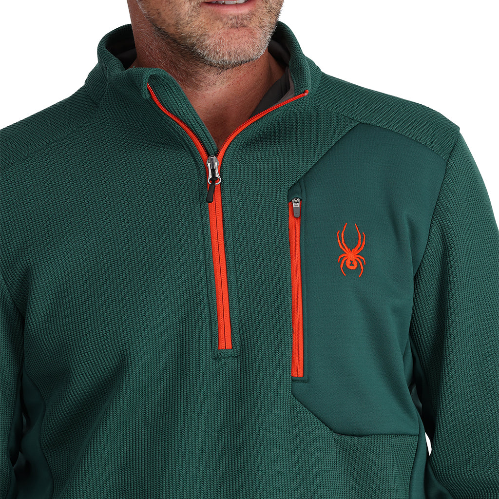 Pull Bandit demi-zip pour homme - Vert cyprès