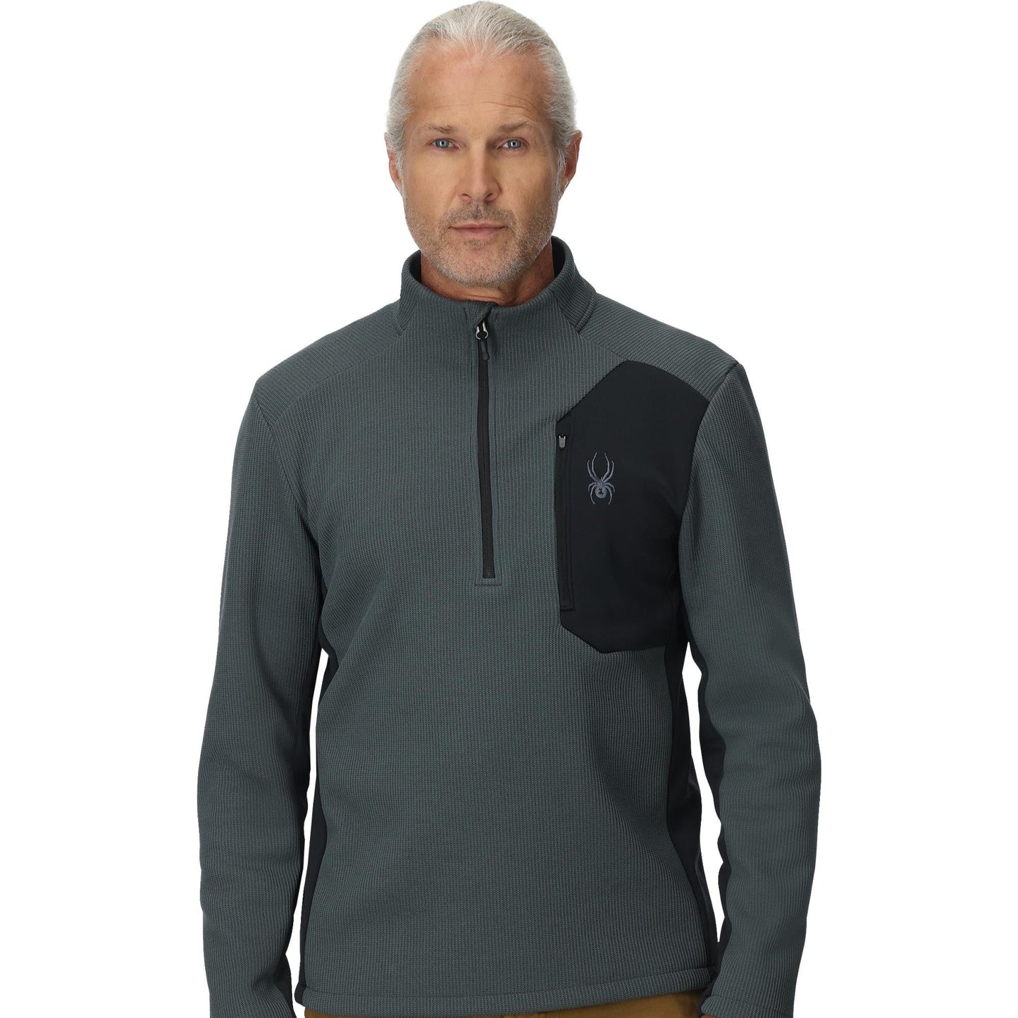 Pull Bandit demi-zip pour homme - Bleu ardoise