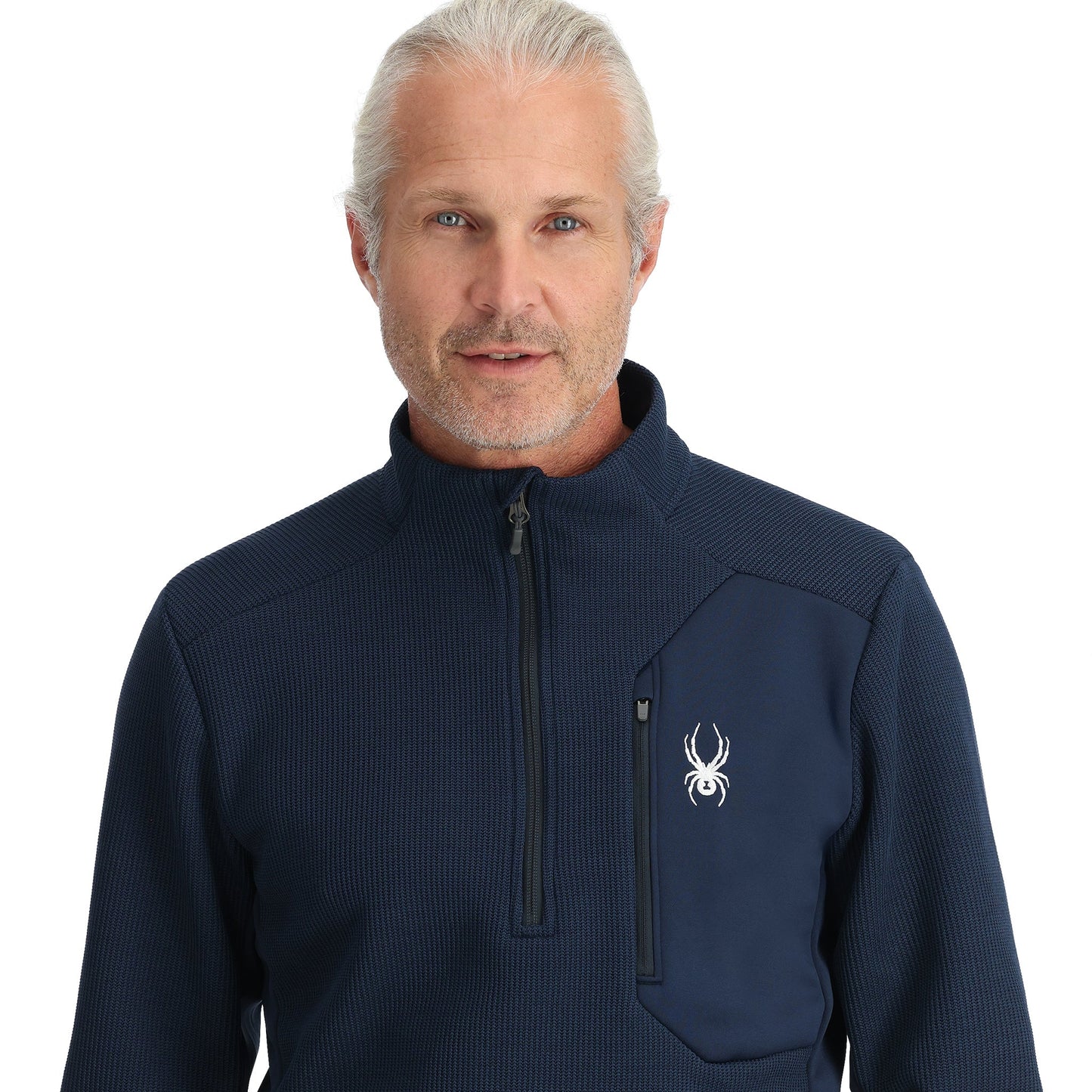 Pull Bandit demi-zip pour homme - Bleu marine
