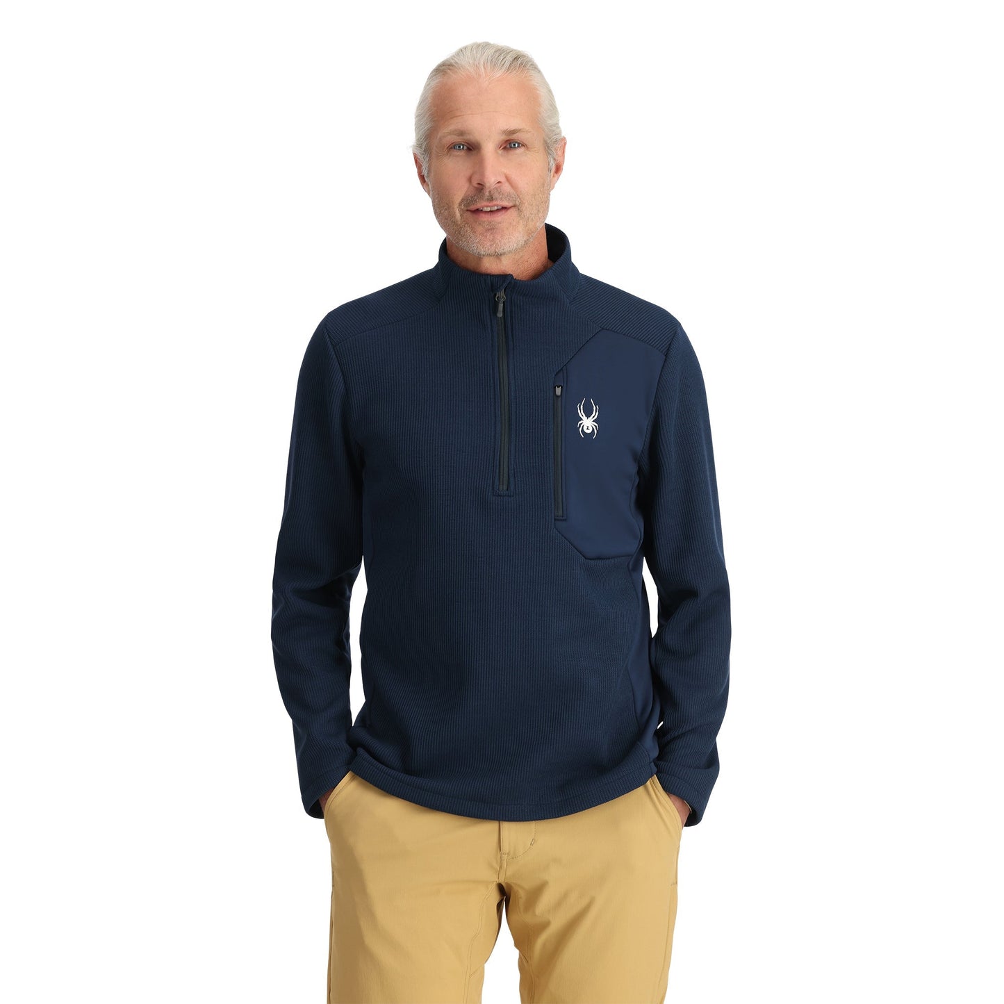 Pull Bandit demi-zip pour homme - Bleu marine