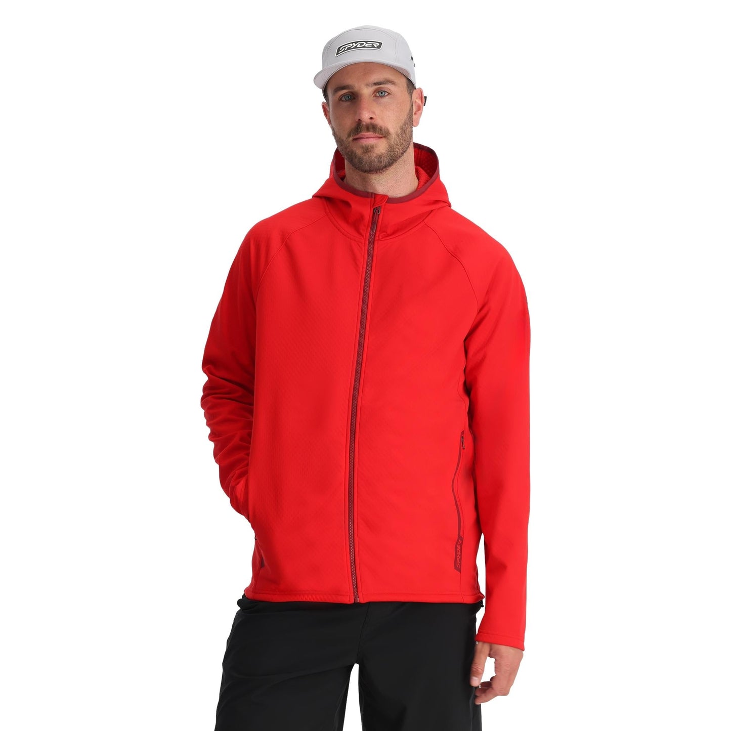Gridweb ShellFleece™ Hoodie für Herren – Spyder Red